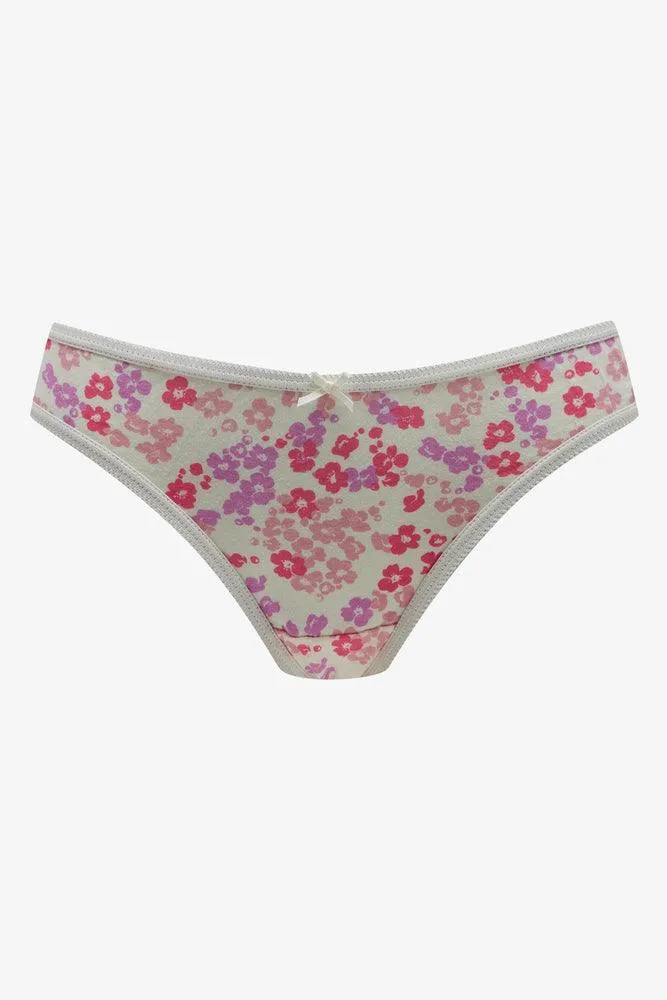 3 Pack Floral Bikini Panties Pink