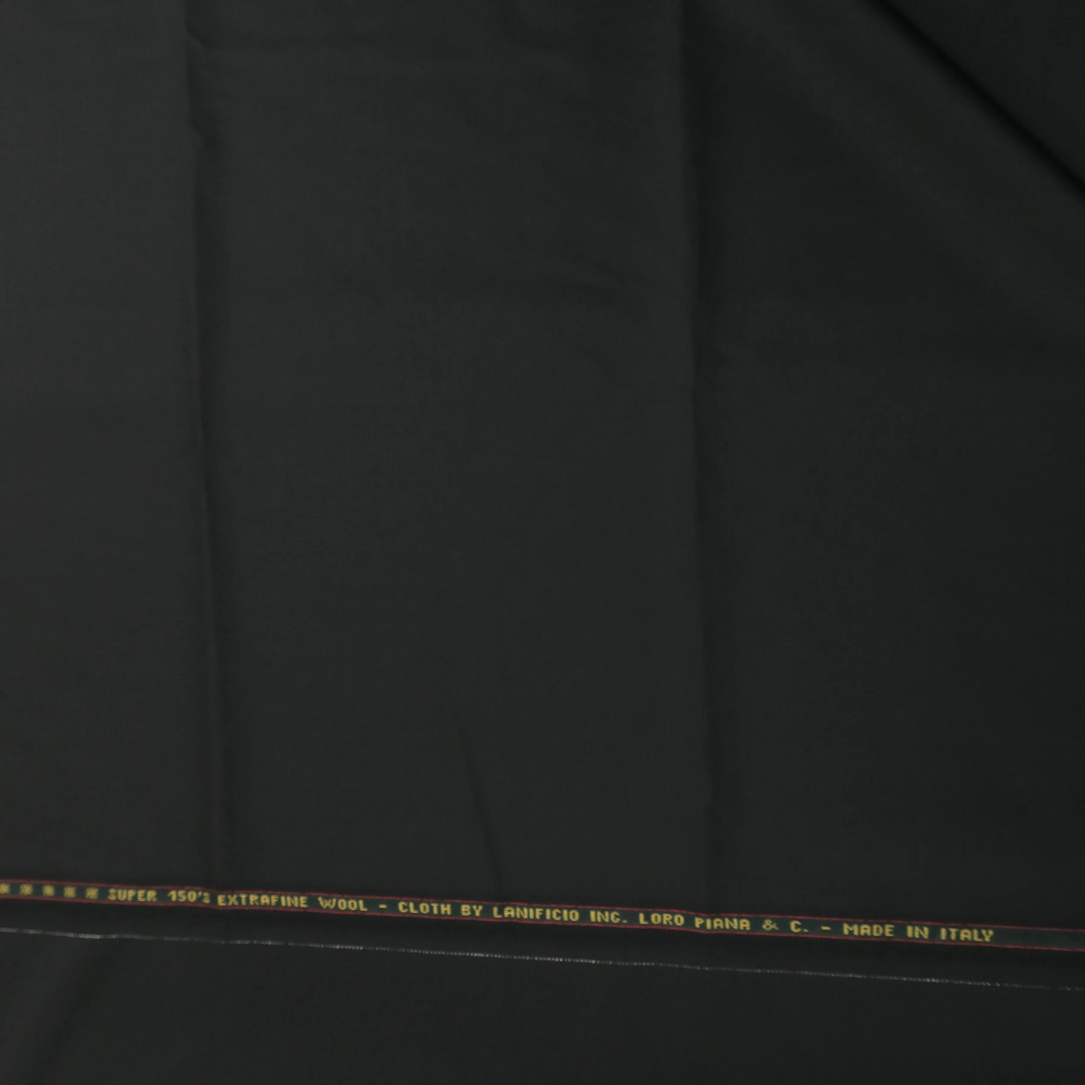 3.75 YDS Black Plain 100% Wool Four Seasons Super 130's Loro Piana Fabric