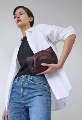 A ESQUE Fold Mini Clutch Bag - Smooth Burgundy