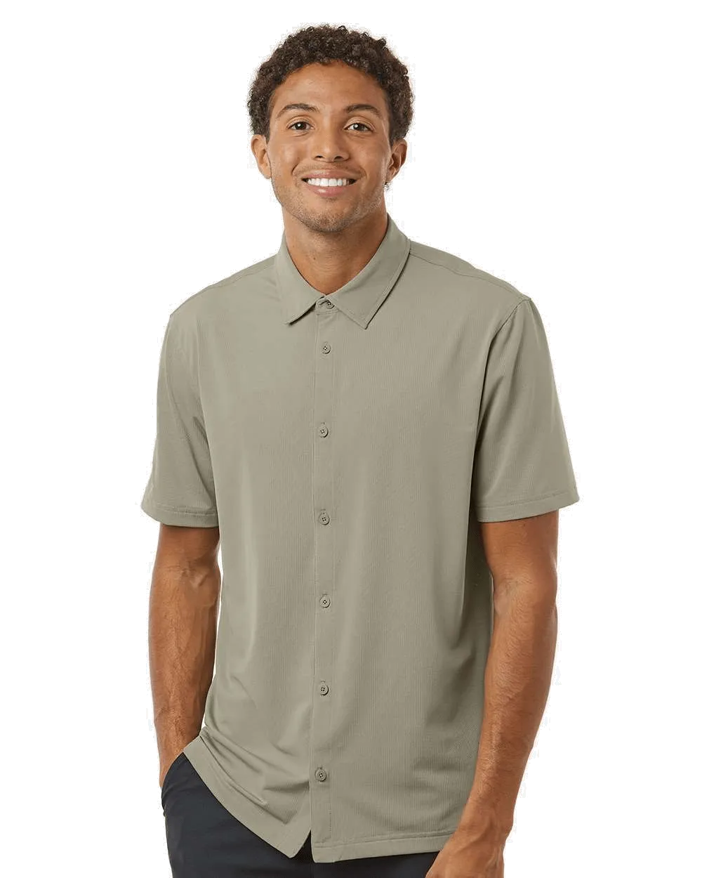 adidas - Men's Button Down Short Sleeve Shirt