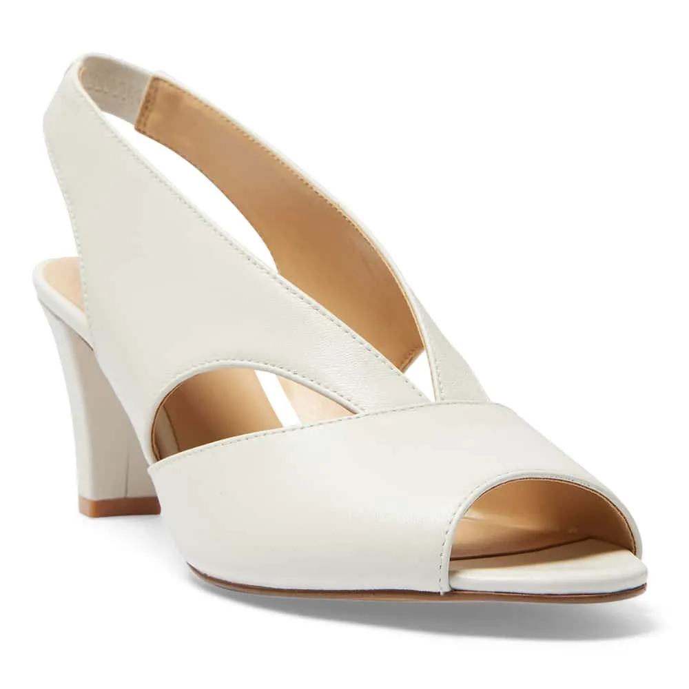 Alice Heel in White Leather