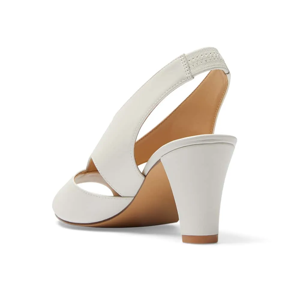 Alice Heel in White Leather