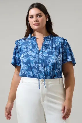 Bary Floral Danielle Ruffle Blouse Curve