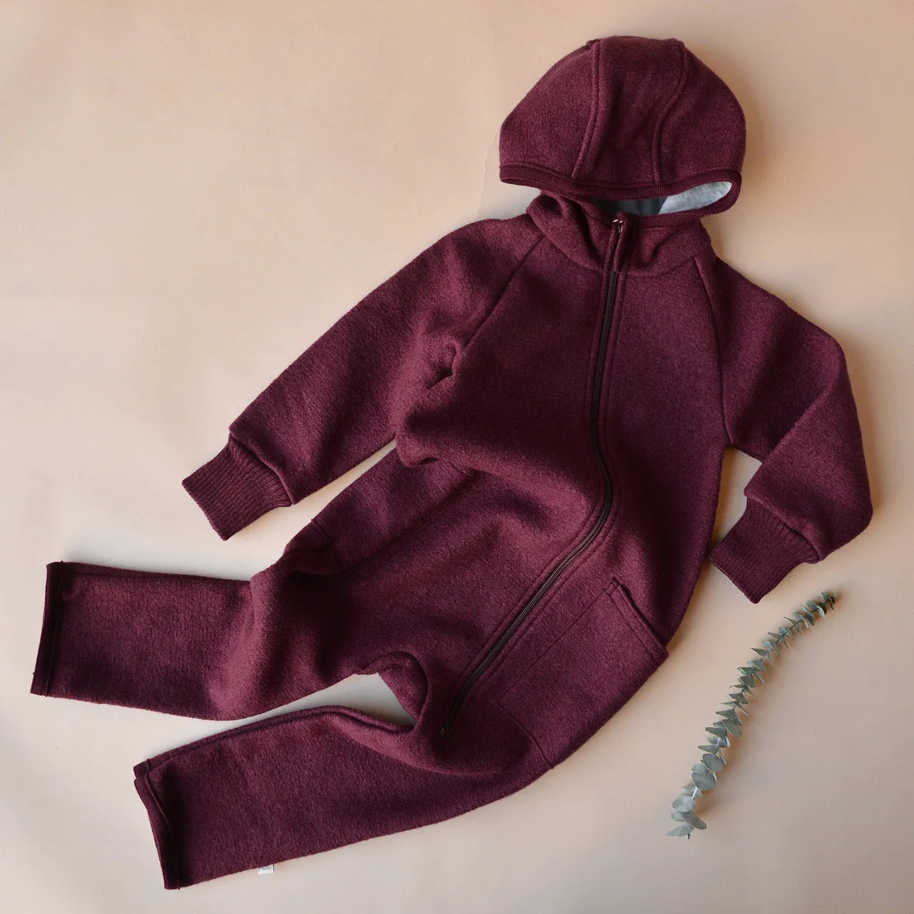 Boiled Wool Zip Overalls (3-6y)