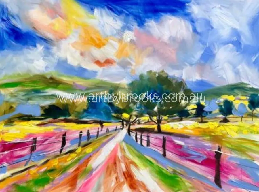 Canola paddock lane - art print