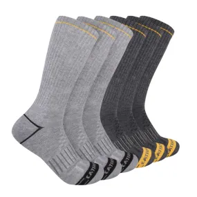 Cat Advanced 1/2 Cushion Crew Work Sock 6 Pack - Grey