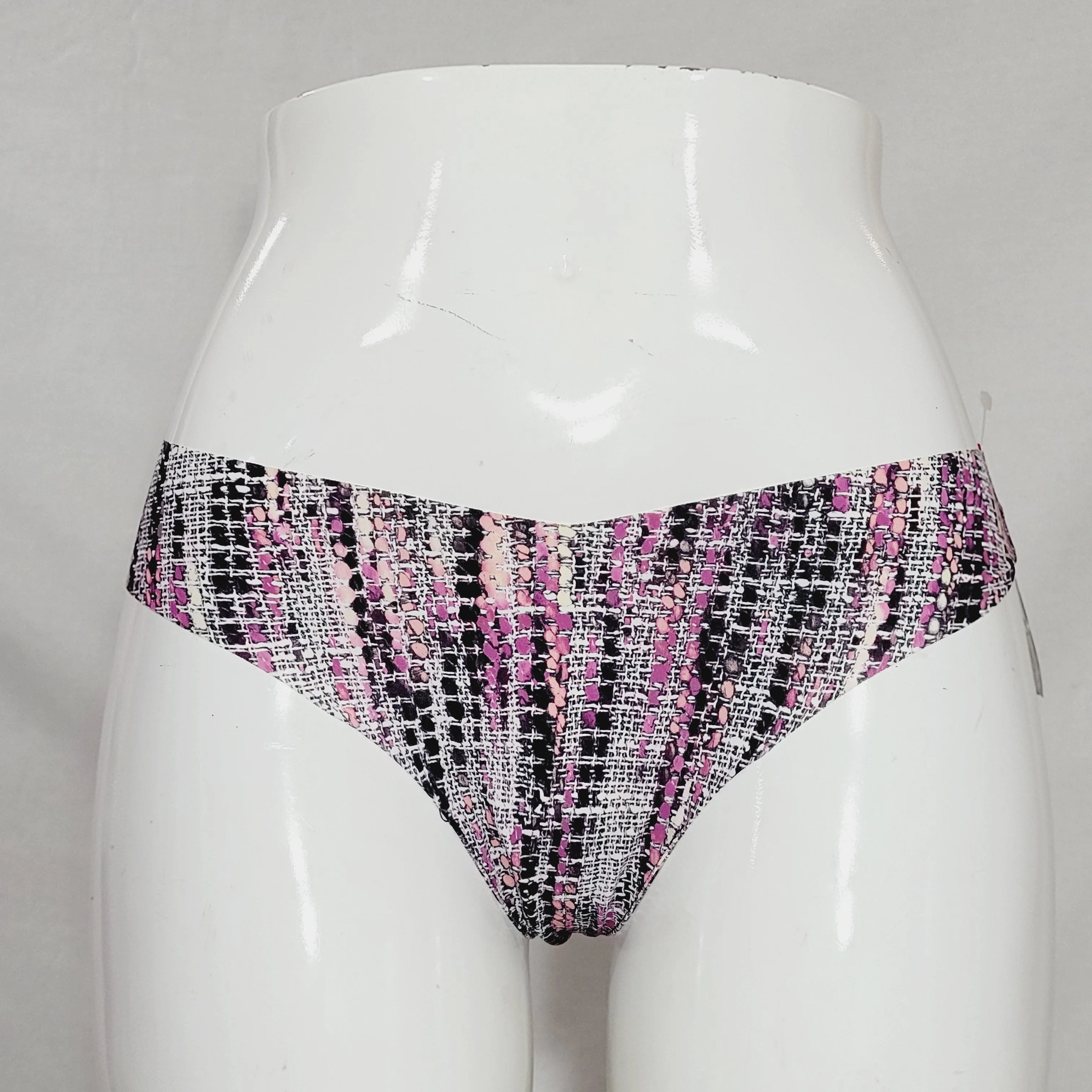 Commando Printed Thong Size MEDIUM/LARGE Pink Tweed NWT