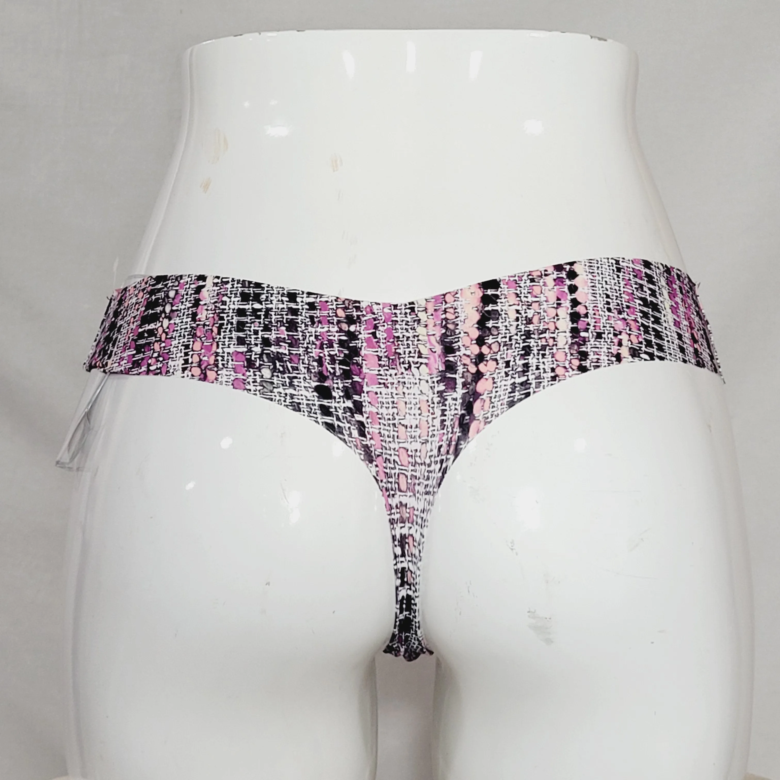 Commando Printed Thong Size MEDIUM/LARGE Pink Tweed NWT