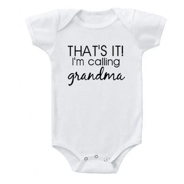 Creative Baby Outfit - Please Pass me to Grandma - Newborn Cotton Romper