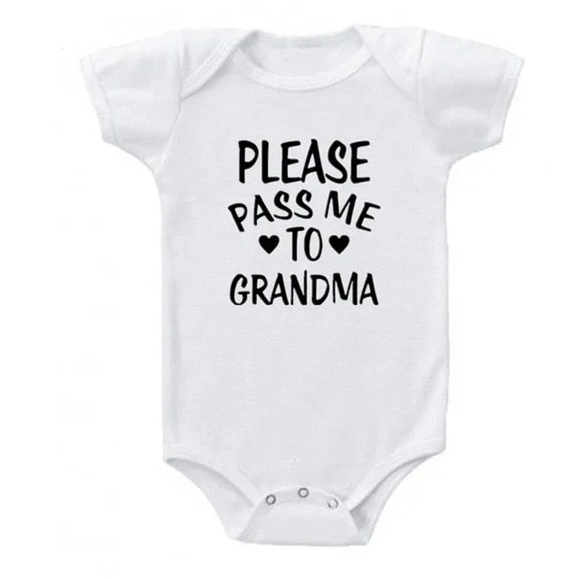 Creative Baby Outfit - Please Pass me to Grandma - Newborn Cotton Romper