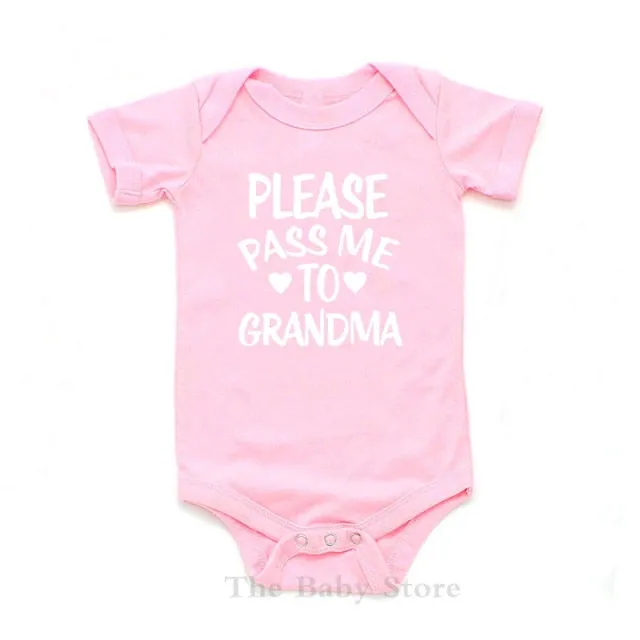 Creative Baby Outfit - Please Pass me to Grandma - Newborn Cotton Romper