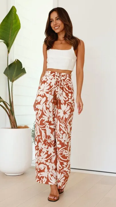 Daiso Pants - Tan/White