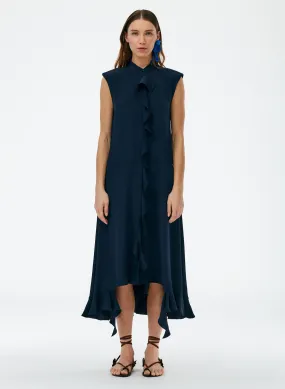 Eco Silk Detached Ruffle Shirt Dress