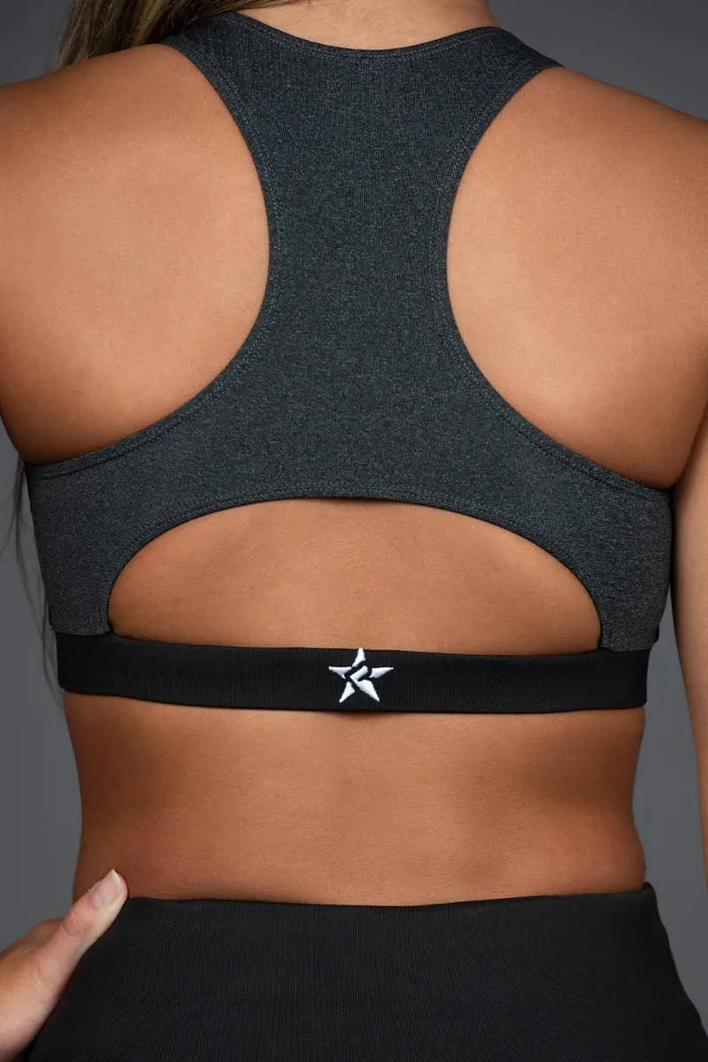 Exhale Sports Bra in Black Stud