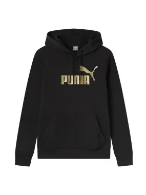 Felpa Puma nera con cappuccio Essential Glitter 684767-01