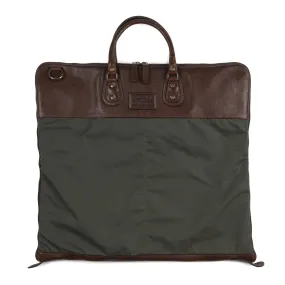 Gravely Garment Bag-  Ventile Olive & Titan Milled Brown