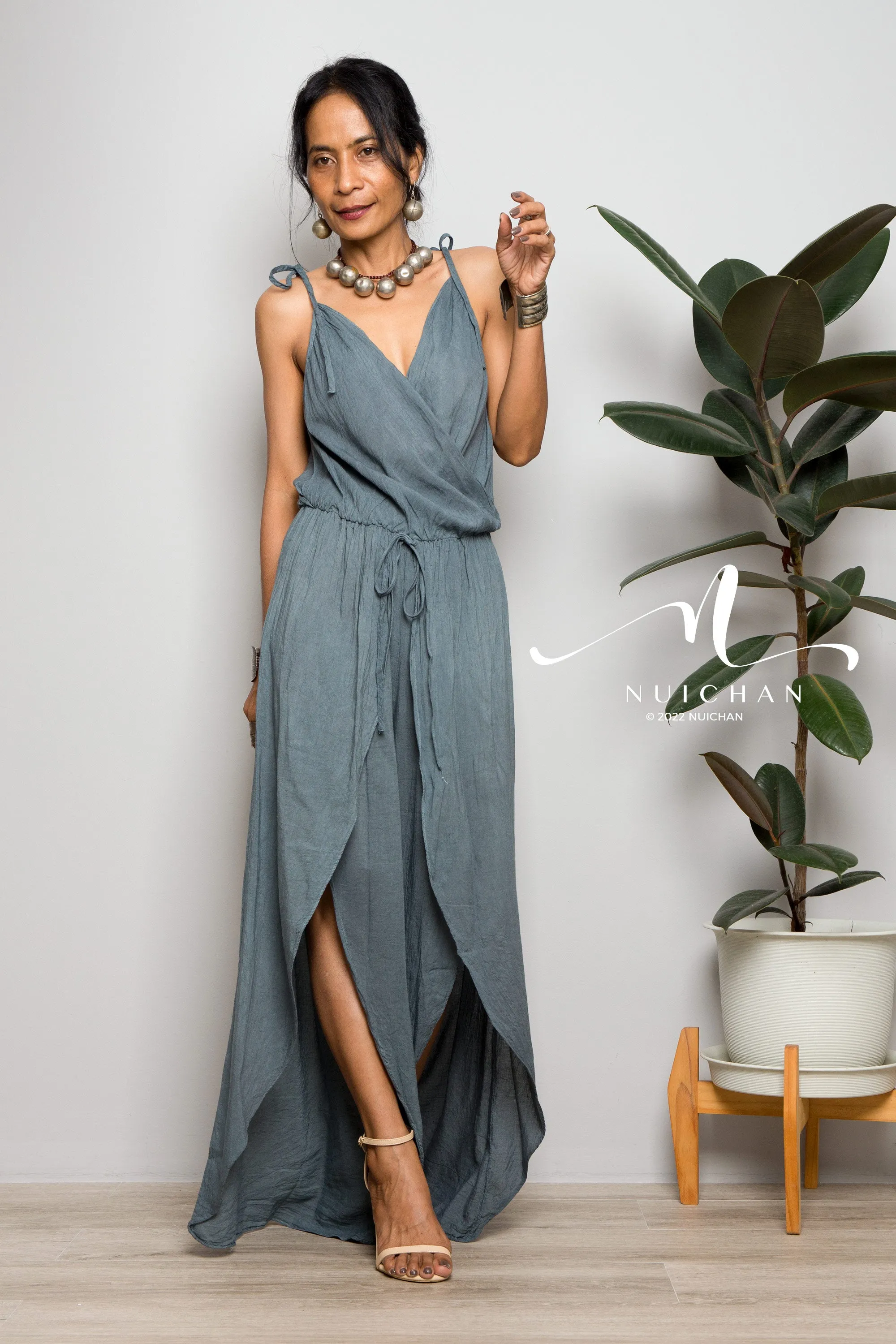 Grey Cotton jumpsuit