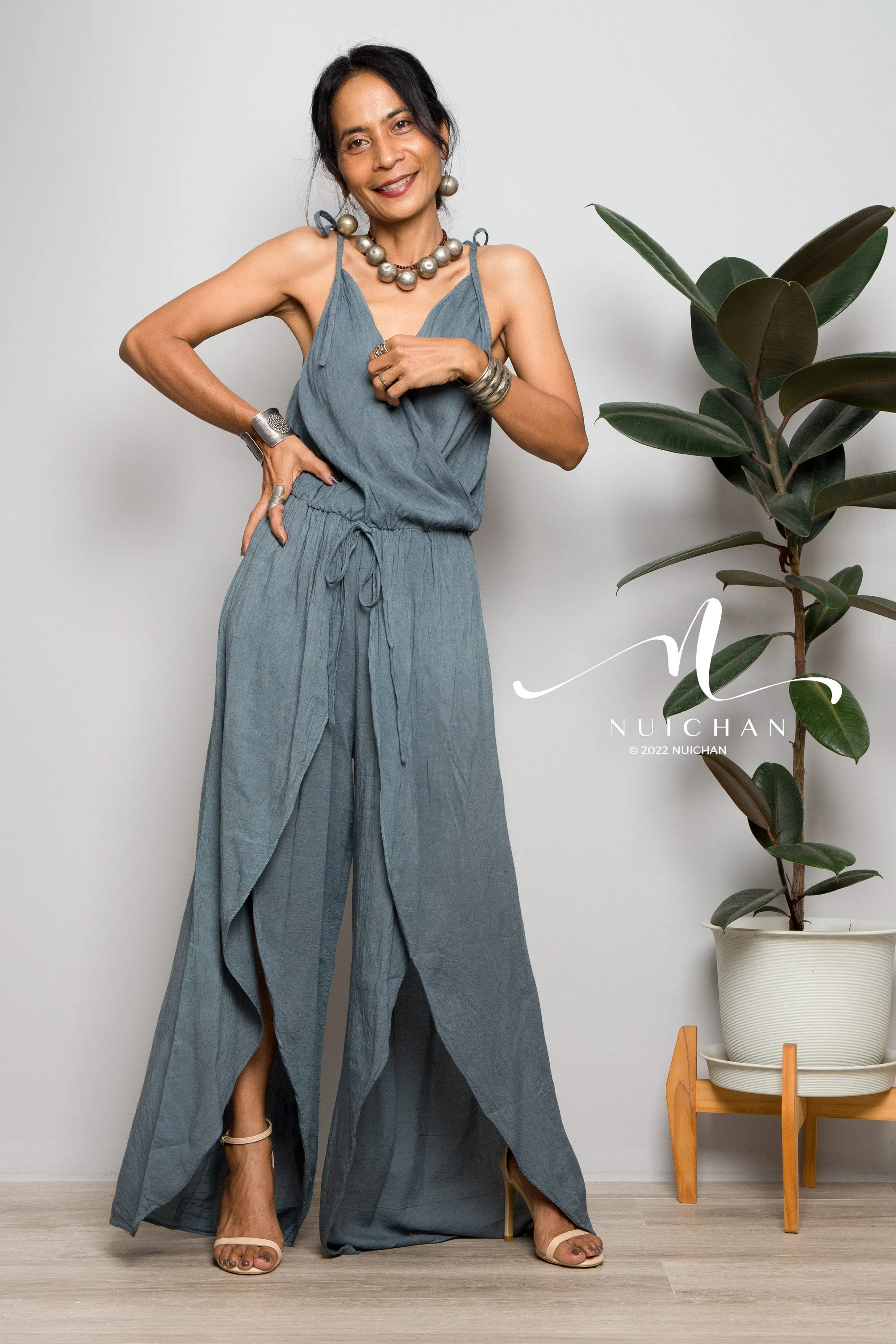 Grey Cotton jumpsuit