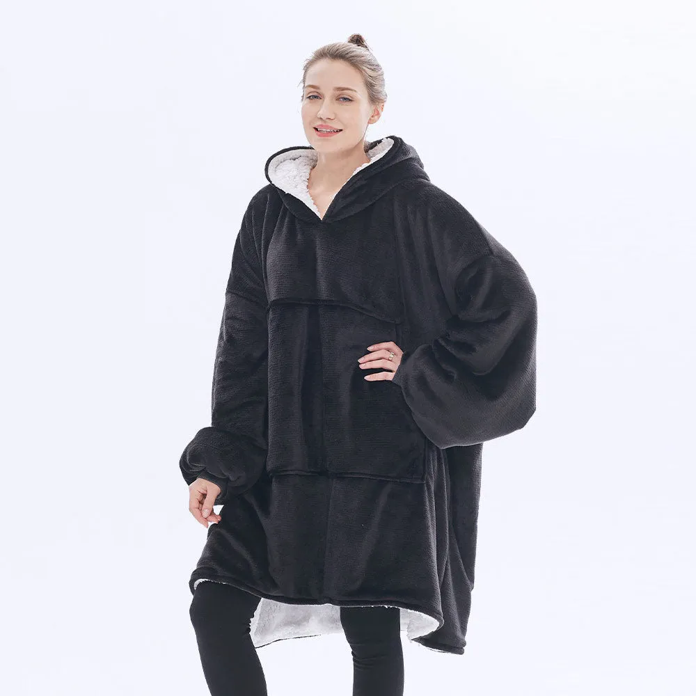 Heated Wearable Blanket Hoodie with Battery Pack