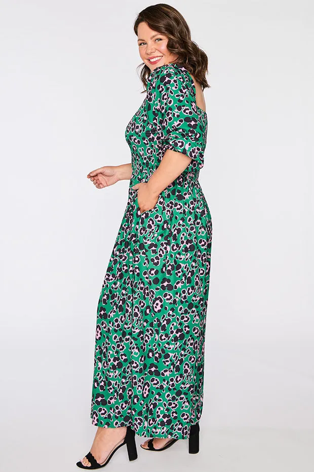 Kiki Green Leopard Jumpsuit