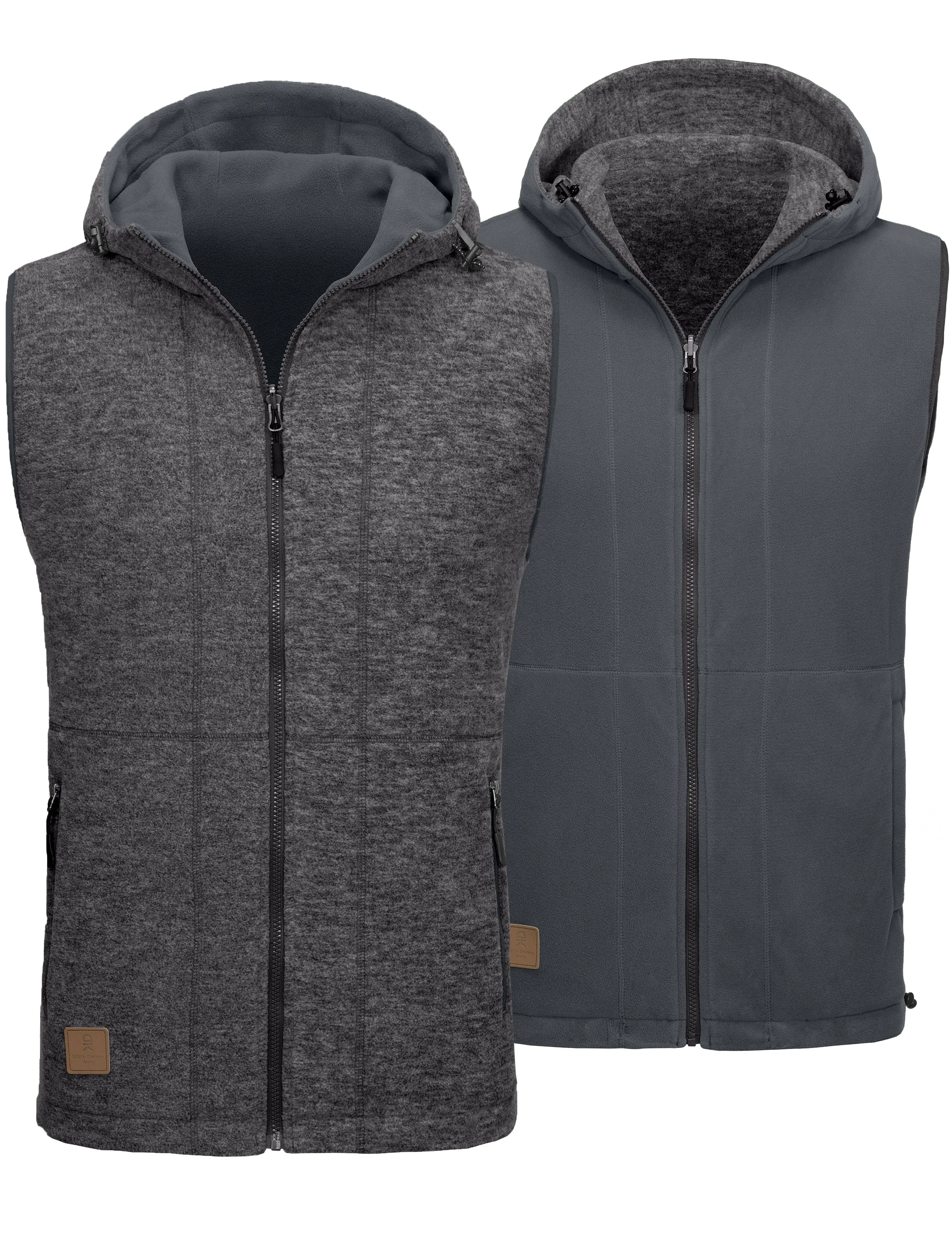 Men's Lightweight Reversible Fleece Hood Vest