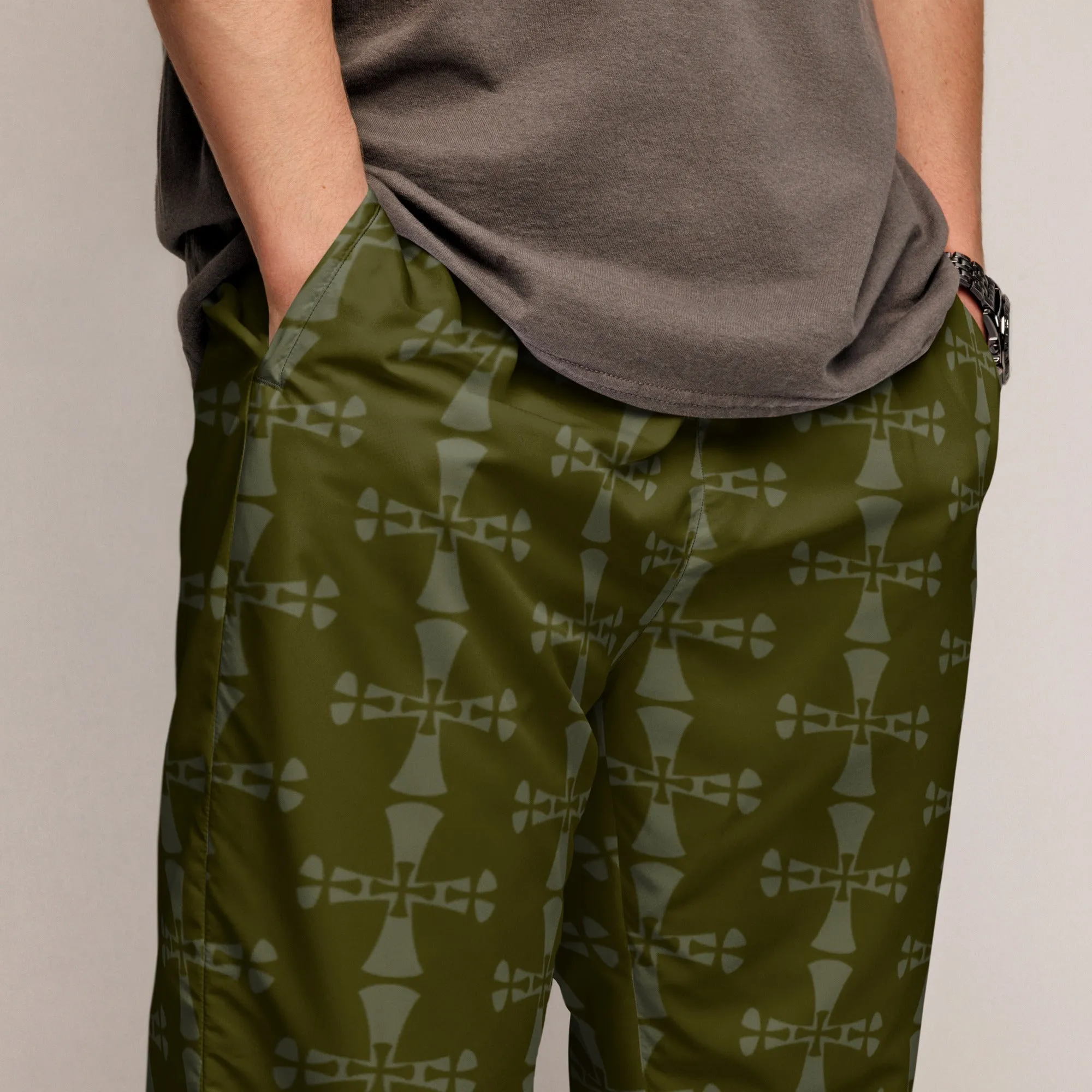 Men's track pants-Allover Crusaders Karaka Green