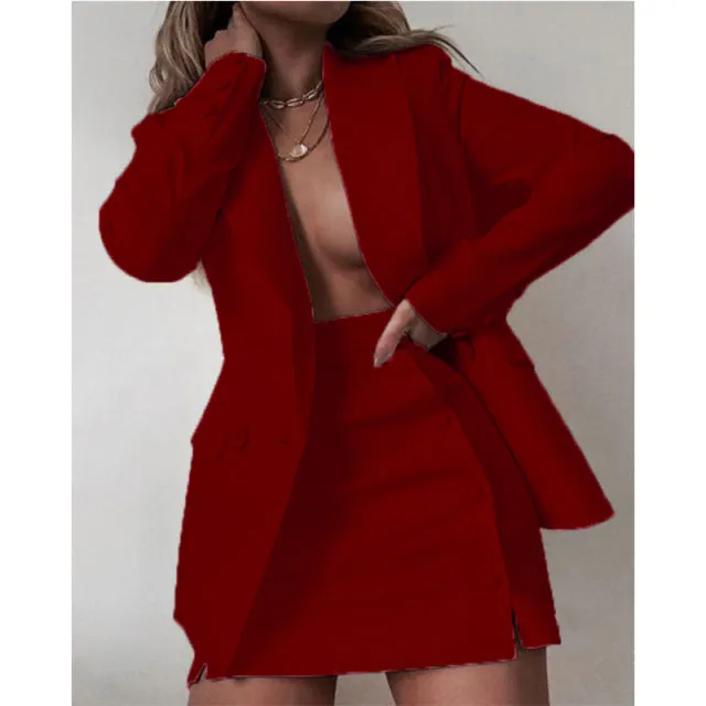 New Fashion 2 Piece Set Women Streetwear Candy Color Basic Blazer Sets Coat & Shorts Slim Suit Jacket