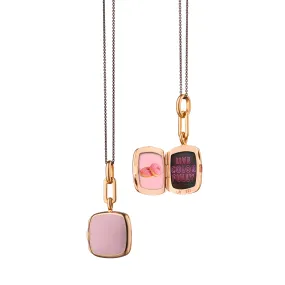 Pink Enamel Vermeil Cushion Locket