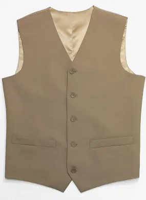 Plain Brown Tropical Classic V-Neck Vest