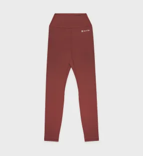 Runner Script Legging - Maroon/White