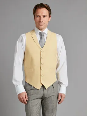 Single Breasted Linen Vest - Yellow