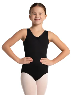 Studio Collection Pinch Front Tank Leotard - Girls SE1008c Black