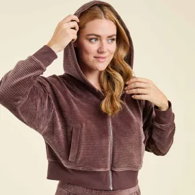 Textured Zip Hoodie | Coffee