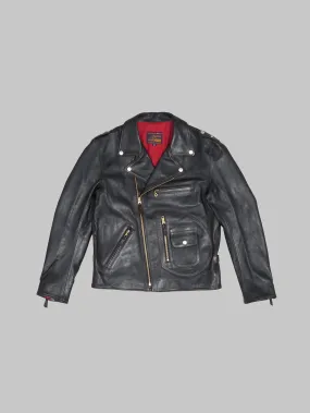 The Flat Head FN-LJ-HW001 Horsehide Double Rider's Jacket Black Aniline