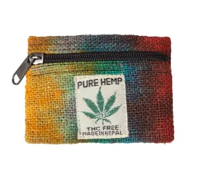 Tye-dye Coin Purse, Psychedelic Hemp, Funky Change Pouch