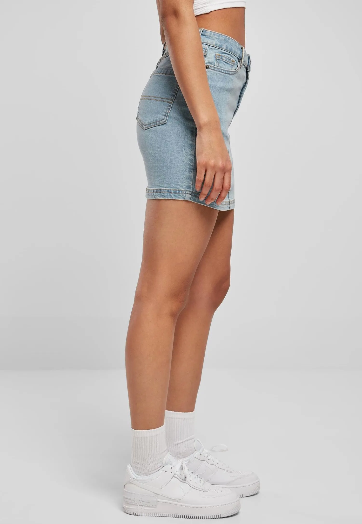 Urban Classics - Ladies Organic Stretch Denim Mini Clearblue Bleached - Skirt